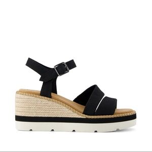Toms Black Wedge Espadrilles
